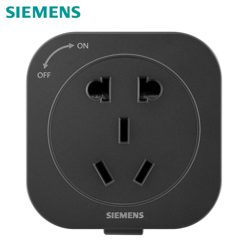西门子(SIEMENS)轨道插座 电力轨道插座可移动插线板 明装多功能墙壁插座 五孔插座黑色