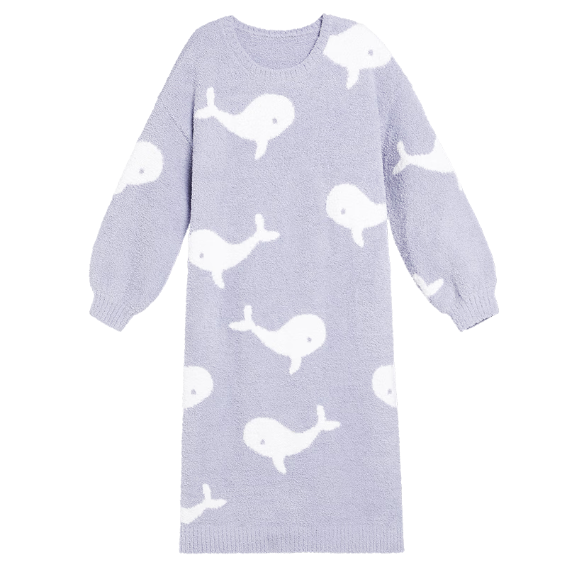 愛慕內(nèi)衣秋冬半邊絨套頭睡裙睡衣女家居服綿綿冬季AM449211165