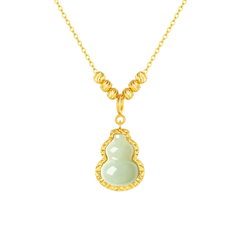 周大生流光福禄和田玉葫芦项链纯银女国风新中式生日礼物送女友 169元