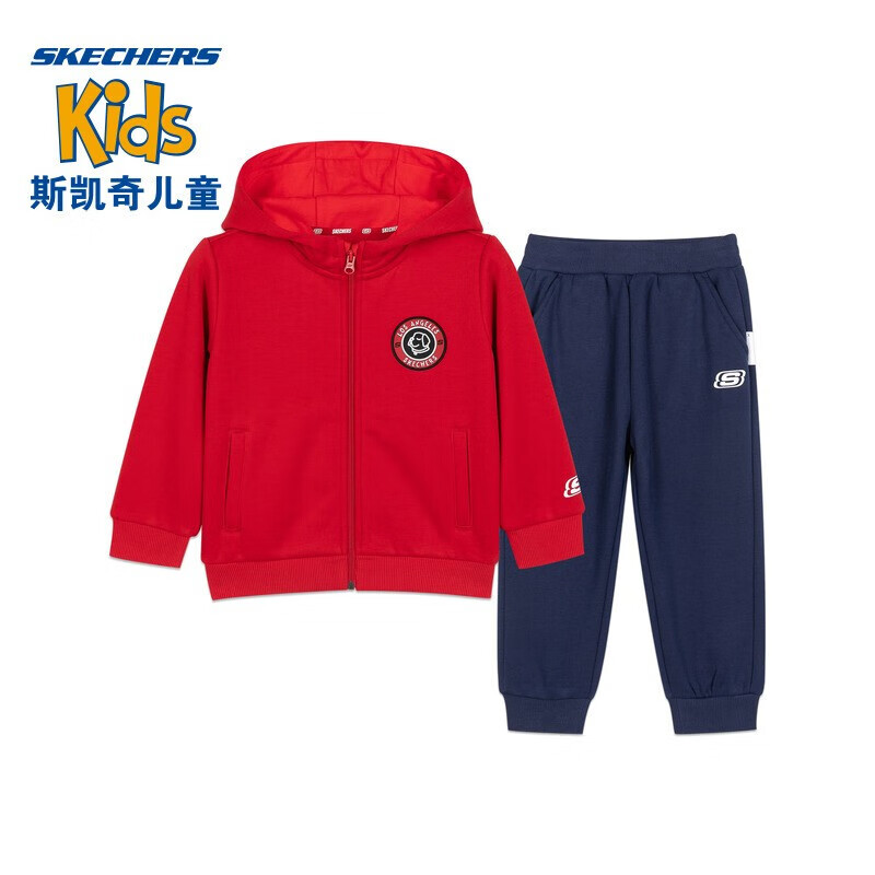 Skechers斯凯奇男女儿童软萌幼童针织套装L420K016 赛车红001W S 110