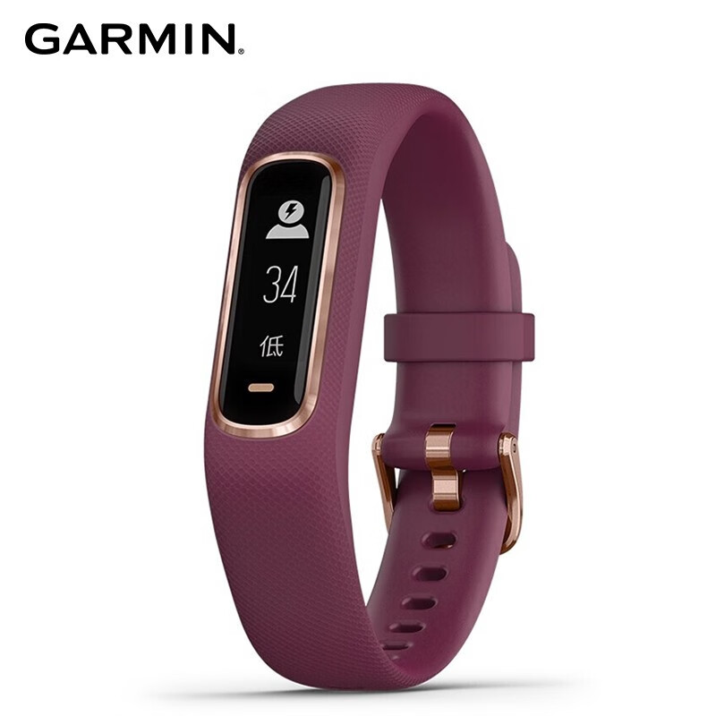 佳明(GARMIN)vivosmart4智能手环户外多功能光学心率跑步健康时尚手环 vivosmart4酒红色 S/M码标准