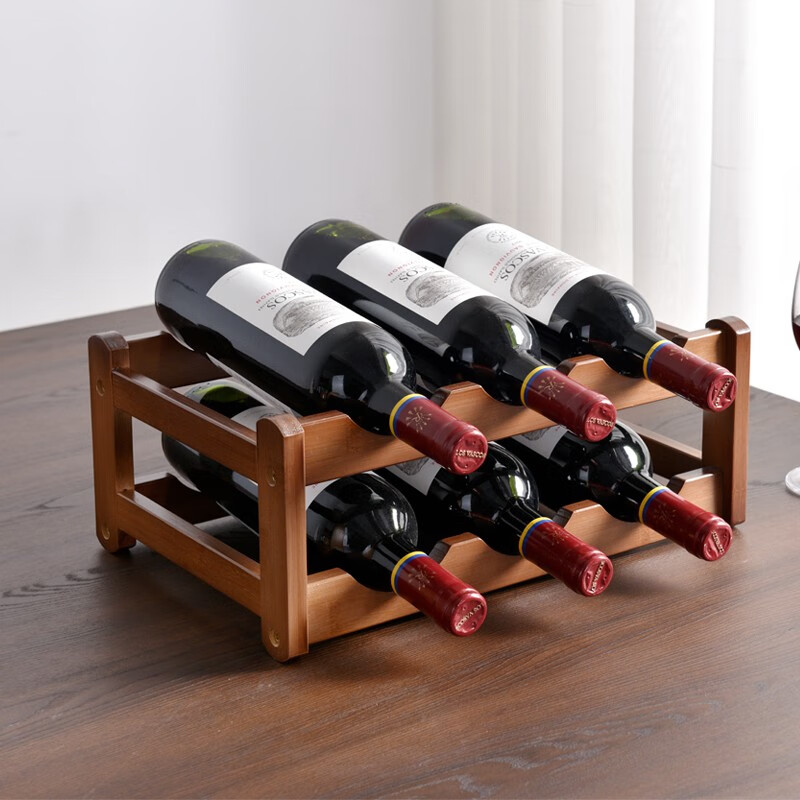 美筑丽家红酒架格子摆件葡萄酒柜展示架家用现代简约小型多层桌面酒托