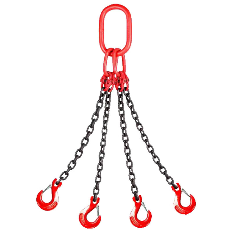 4吨4腿3米 起重链条吊索具 吊钩双腿四腿挂钩 行车g80锰钢吊链
