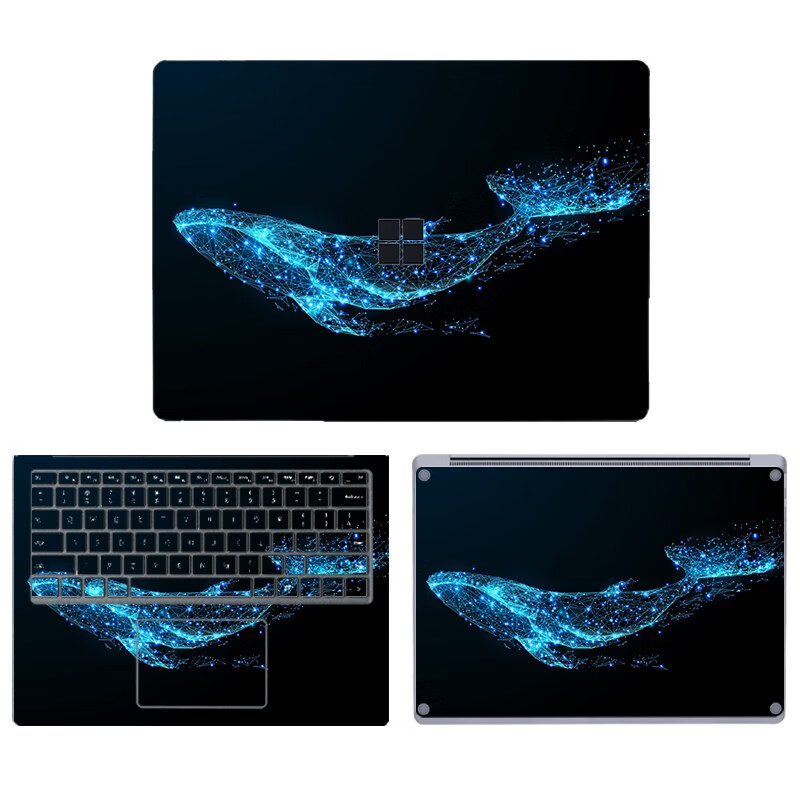 咔咔魚微軟Surface Laptop7//6/5筆記本貼紙Pro7+/Pro8/9/GO機(jī)身觸控版鍵盤保護(hù)貼膜 款式七 ABC面