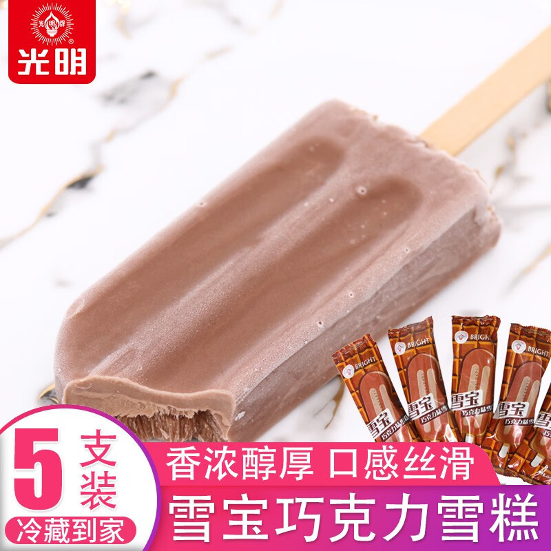 老牌子雪糕小时候怀旧赤豆盐水冰棍冰淇淋 雪宝巧克力味雪糕65g*5