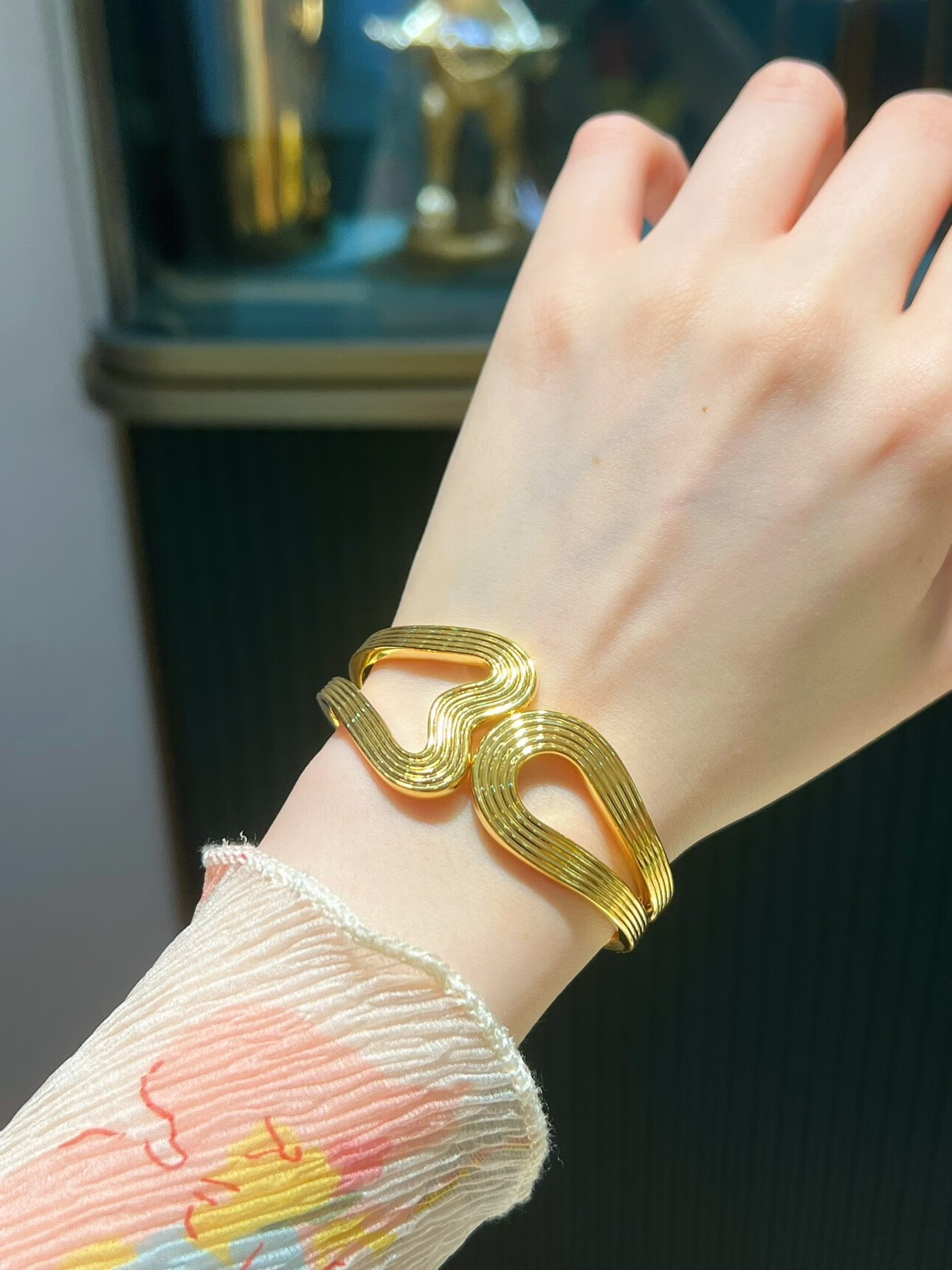 倍妙足金999无氰精品黄金手镯 弹力开口取戴方便送女友送老婆礼物 金