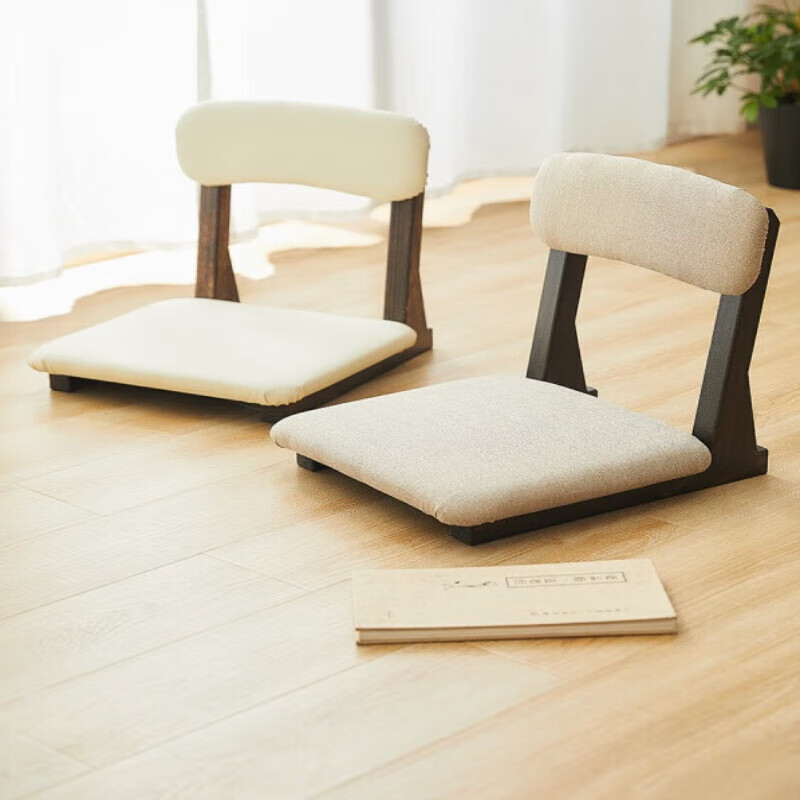 俱兢无腿靠背椅 懒人凳日式实木阳台休闲椅床上靠背椅座椅飘窗