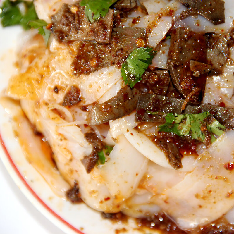 虎钢馋镇川陕北陕西特产小吃榆林正宗麻辣猪肝荞面碗团 5份