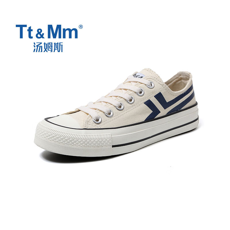 汤姆斯男士帆布鞋潮流百搭春秋韩版休闲布鞋板鞋 卡其 39