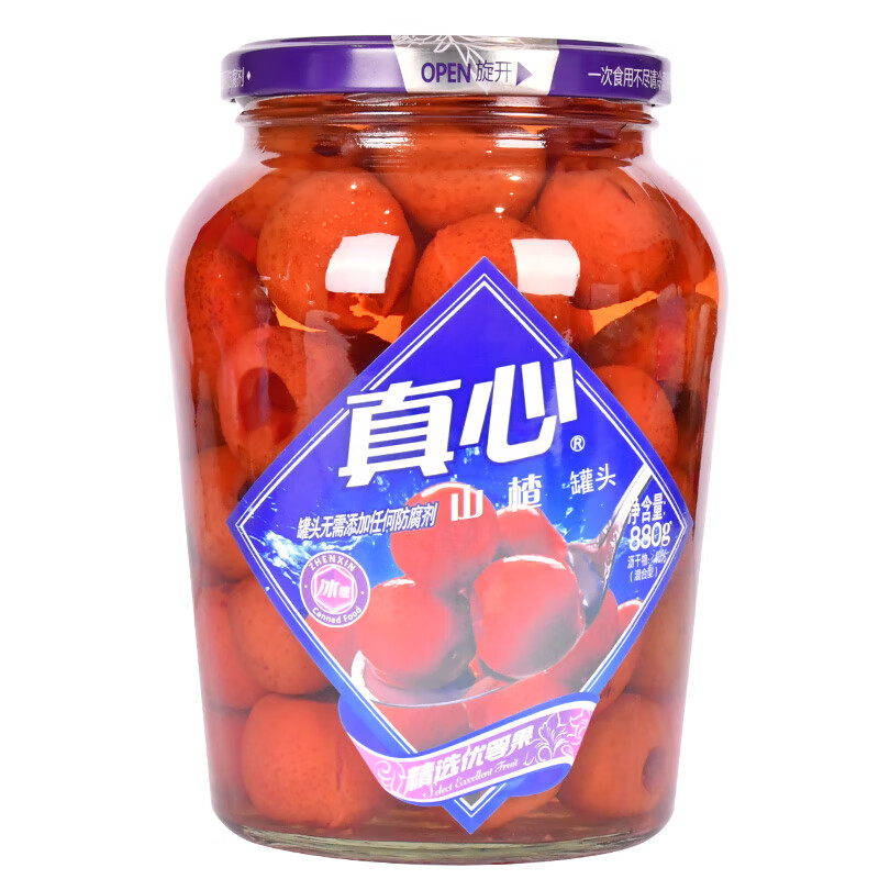 plus会员:真心 水果罐头山楂罐头880g