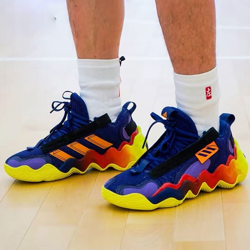 阿迪达斯 （adidas）男鞋2025新款夏季Exhibit B唐诗实战运动训练篮球鞋FZ6013 GZ9548蓝紫橙黄 40.5