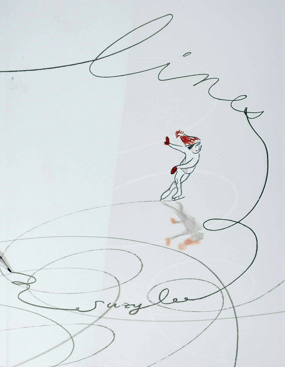 现货【英文原版】安徒生得奖作家 suzy lee 铅笔画绘本 lines 线 进口