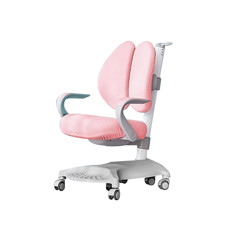 网易严选 小孩子学习桌椅套装学习桌 中小学生男女书桌写字桌带书架可升降调节 学习椅 马卡龙粉