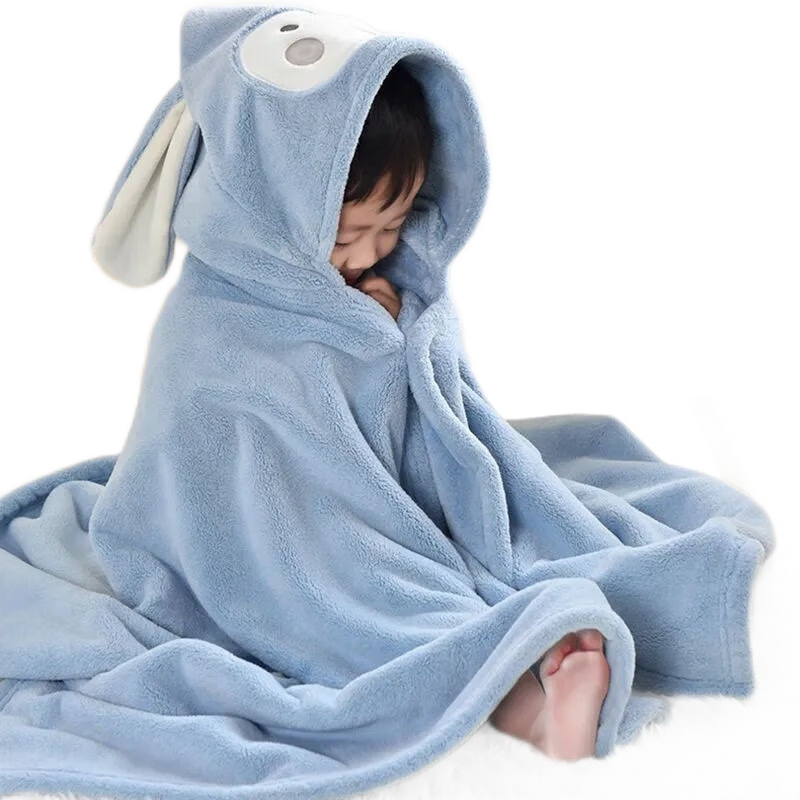 Boxbaby儿童斗篷浴巾-珊瑚绒宝宝浴袍,可爱舒适耐用