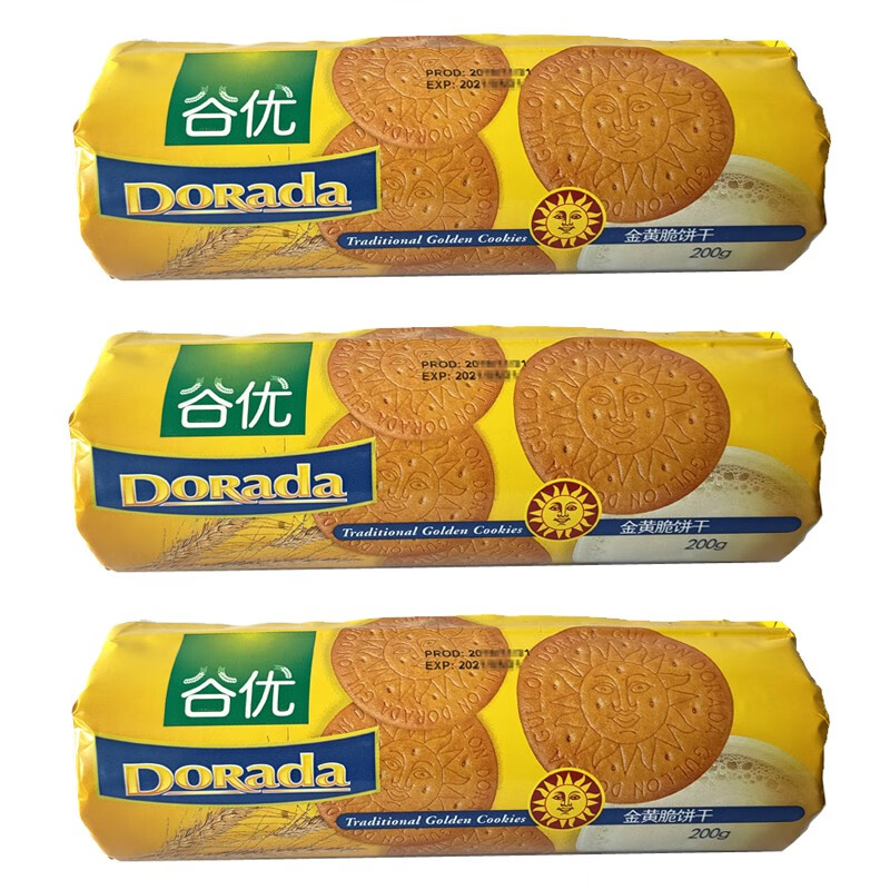 谷优金黄脆玛丽亚饼干200g袋装零食点心下午茶早餐西班牙进口 金黄脆饼干200g*16袋