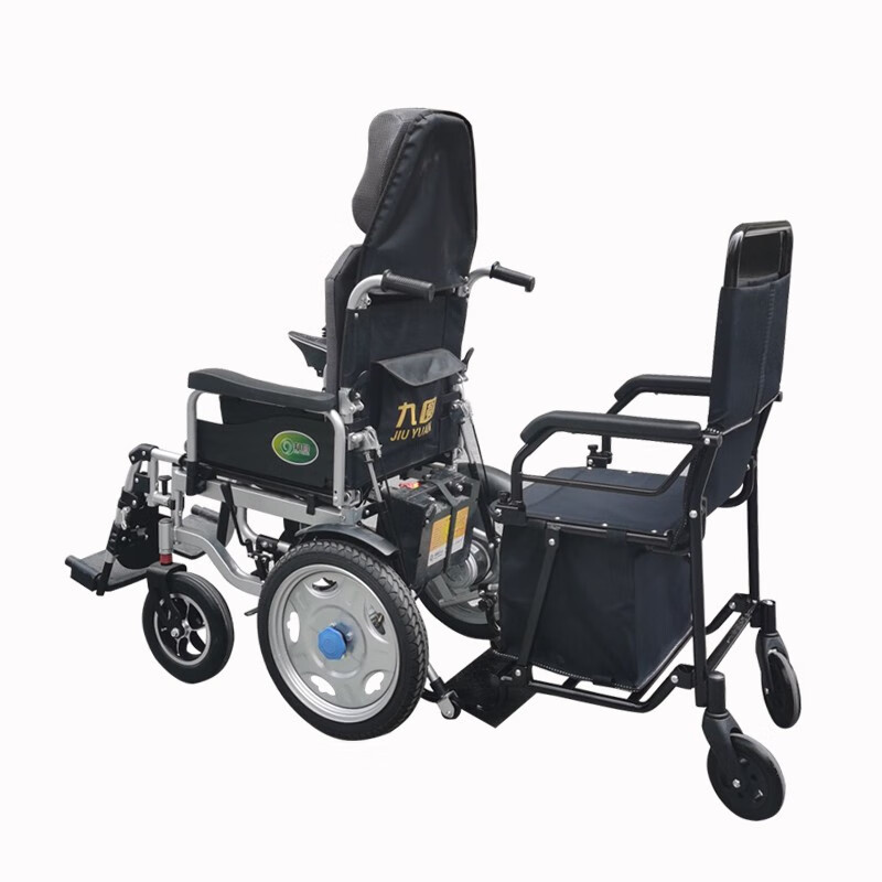 九圆电动轮椅车老年人残疾人双人可折叠轻便代步车智能全自动老人 手动全躺版豪华双人