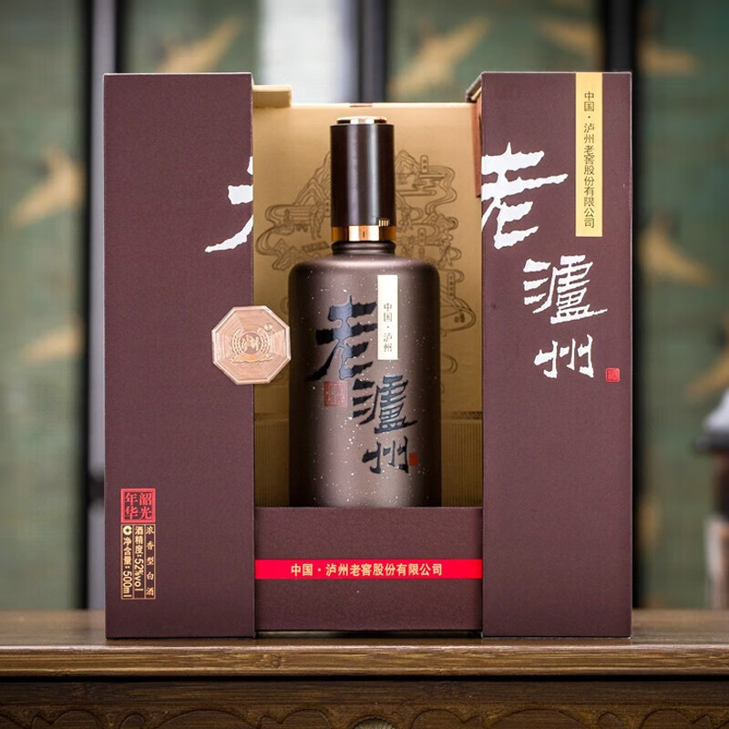 泸州老窖出品 老泸州 韶光年华 52度浓香型白酒500ml*2瓶礼盒装