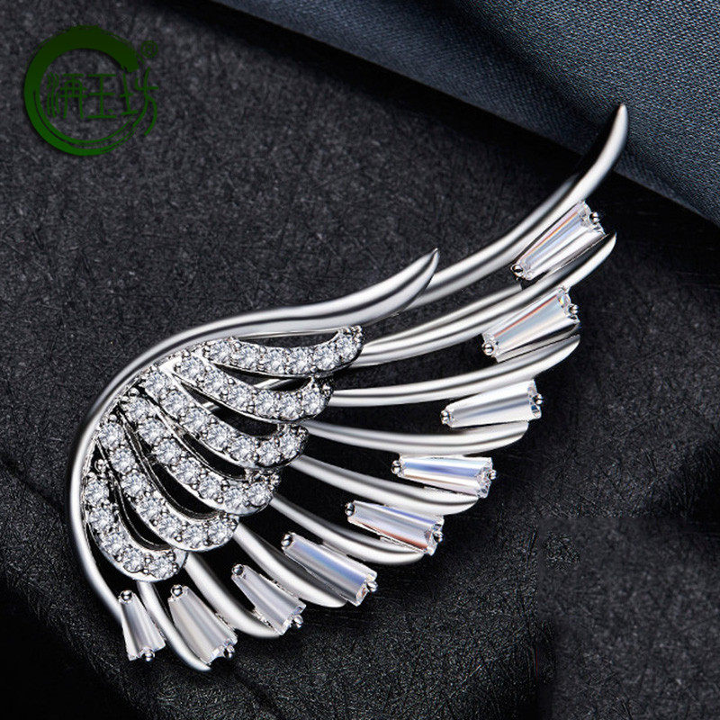 胸针花女时尚别针大日韩可爱开衫配饰服装挂饰 天使的翅膀