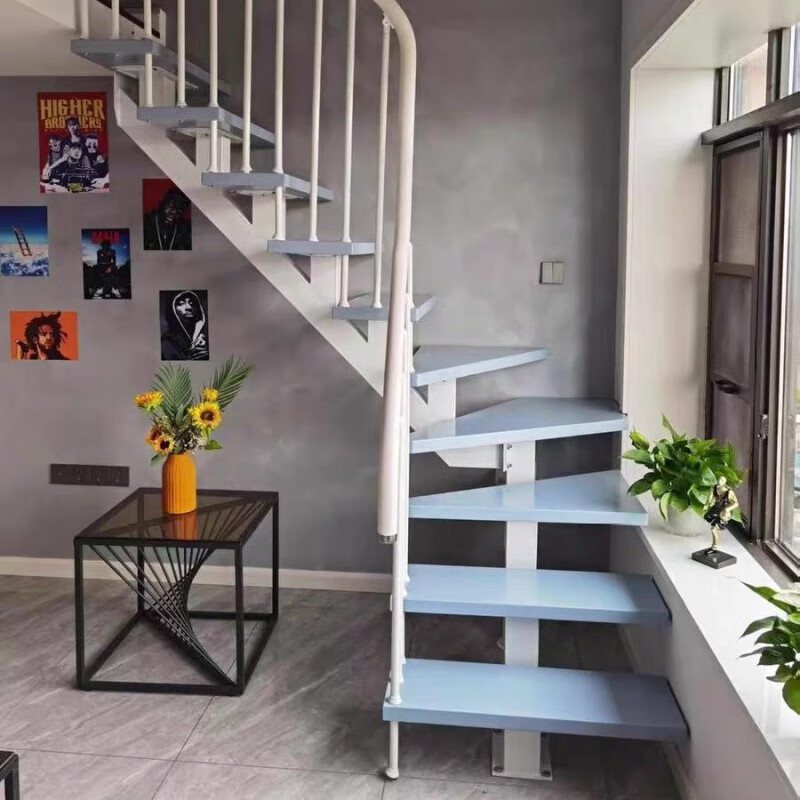 维诺亚小户型家用室内定制弧形楼梯复式楼阁楼旋转楼梯公寓别墅螺旋