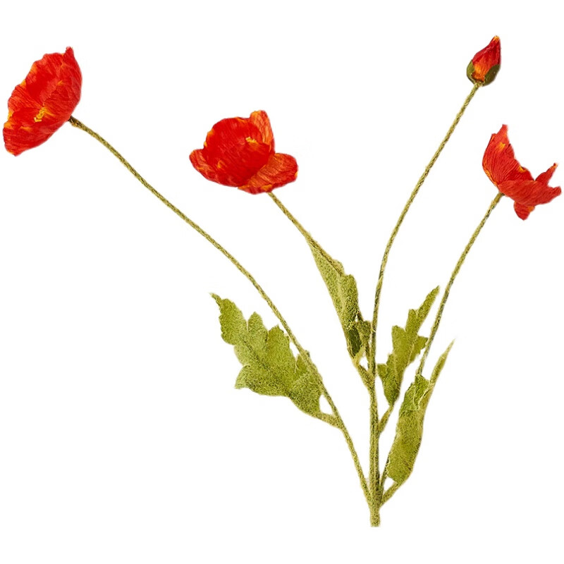 虞美人客厅装饰花罂粟花仿真花绢花假花餐桌家居花艺poppy flower 1号