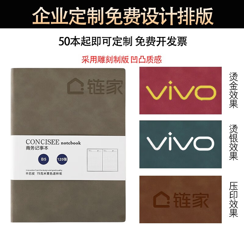 嘉然恒羊巴皮面笔记本本子商务高颜值小记事本口袋便携随身学生文具日记本商务会议记录本可定制 A5五本装（颜色随机）