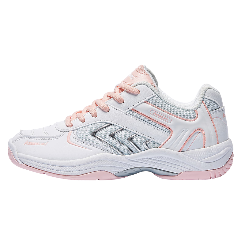kawasaki川崎羽毛球鞋女士款耐磨减震透气运动鞋K-003D 白粉 37 