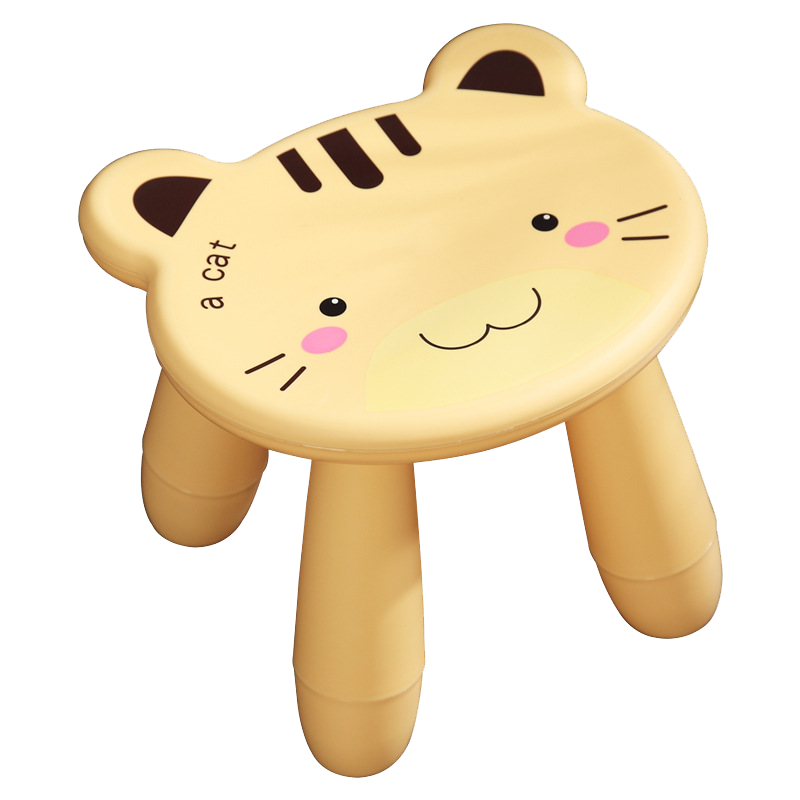 好尔小凳子家用卡通幼儿宝宝板凳塑料茶几圆凳动物坐凳椅子矮凳 白色熊猫
