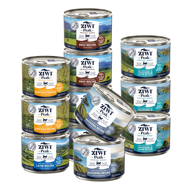 滋益巅峰（ZIWI）主食猫罐头185g *12罐 混合装 布偶加菲英短蓝猫通用湿粮