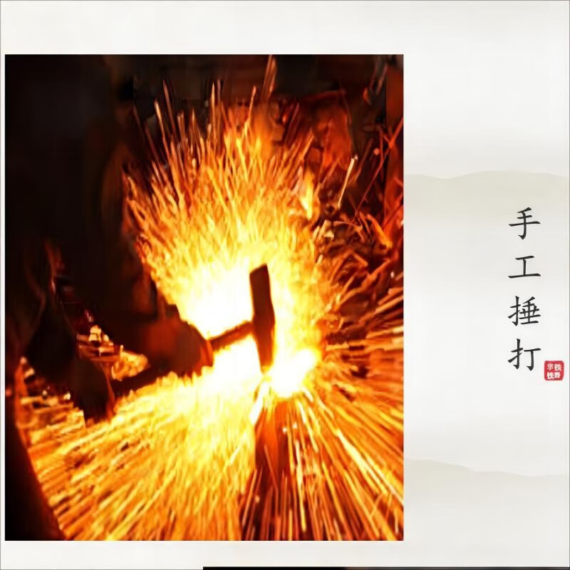 拿铁铁器手工锻打家用菜刀具合手可拍打专业级切菜刀切片刀砍骨刀 文武双刀(H2级)+磨刀装备+底座