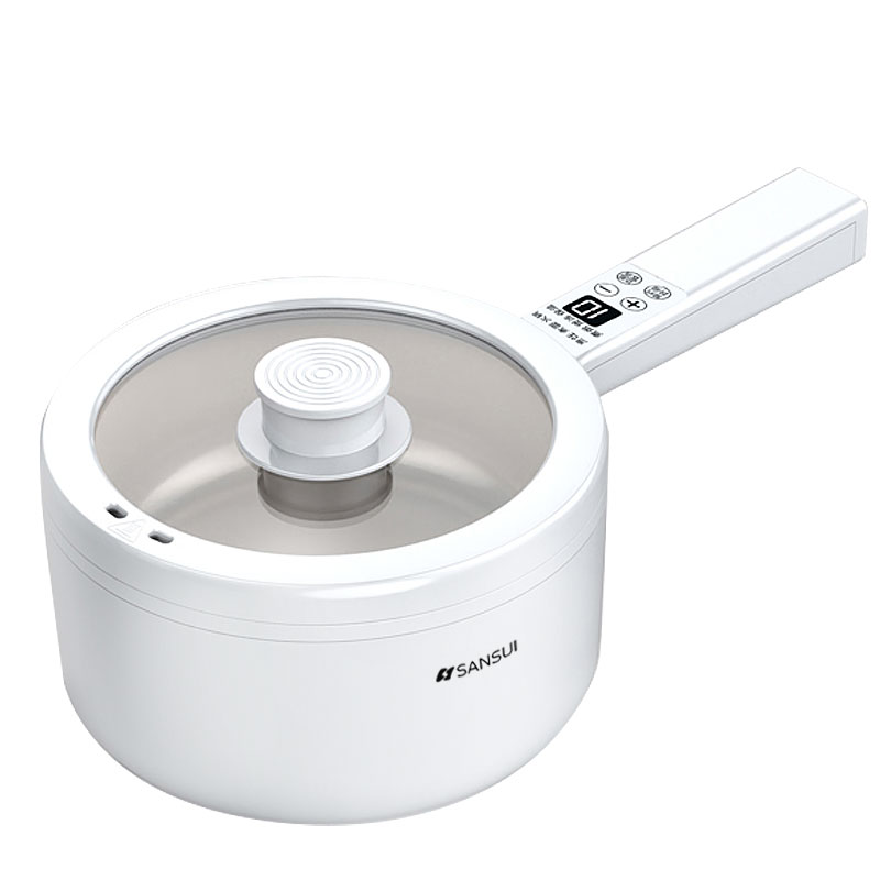 山水（SANSUI） 山水电煮锅多功能电炒锅1-2人用蒸煮一体辅食电锅小型单人煮面炖煮锅火锅早餐锅泡面宿舍锅万能锅 1.5L 【1501E电脑款+不锈钢蒸笼】