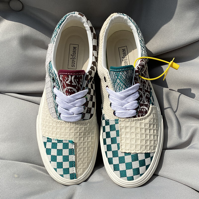 心创新百伦会日系黑白字母印花低帮男鞋cdg板鞋新款休闲百搭帆布鞋女