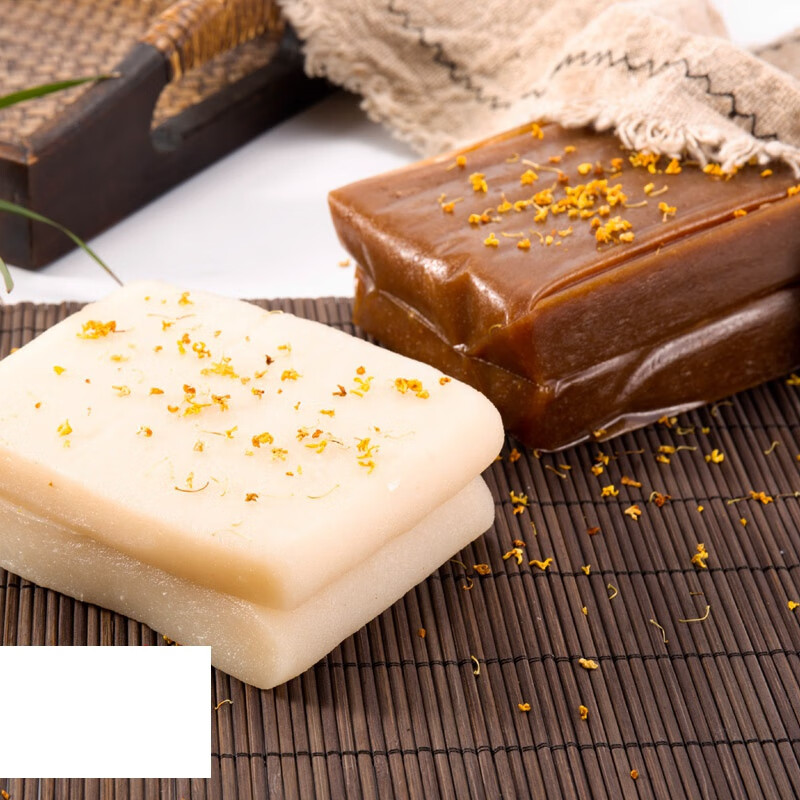 虎钢馋苏州特产糖年糕桂花糕团传统手工500克桂香村苏式糕点 白糖年糕