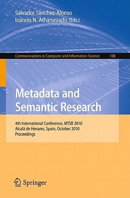 预订Metadata and Semantic Research: 4th Internationa