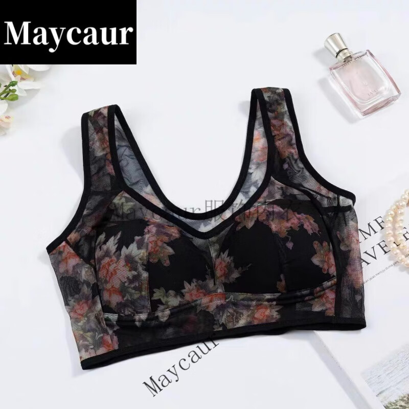 maycaur金依蓓2024新款中老年内衣美背聚拢调整型无钢圈文胸 黑色【2