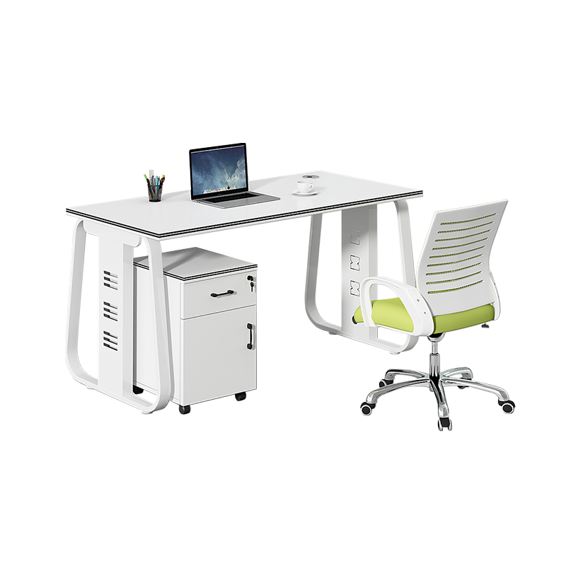 圣黎 办公桌椅组合办公家具现代简约财务办公桌职员工位屏风隔断卡位电脑桌套装 配套椅子1把