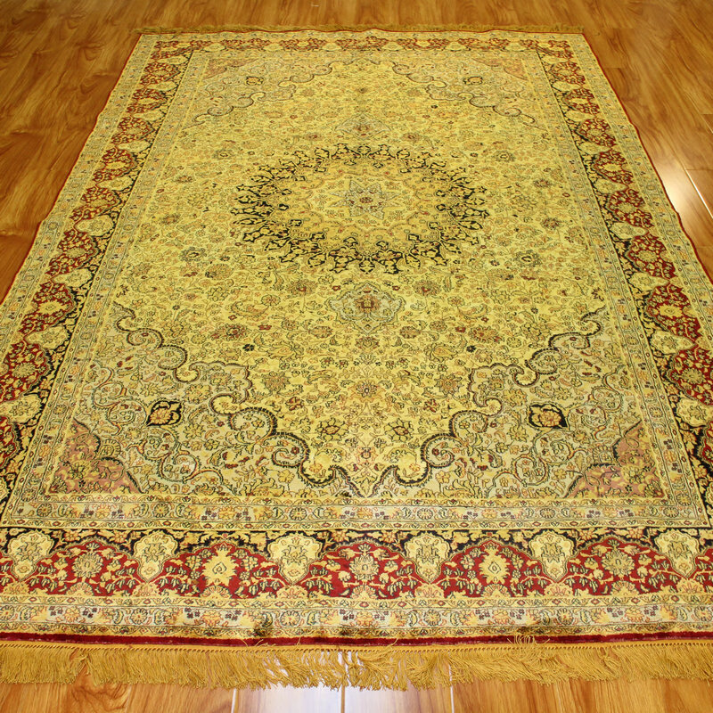 毯译 仿古做旧波斯地毯 182x277厘米 出口海外真丝手工地毯