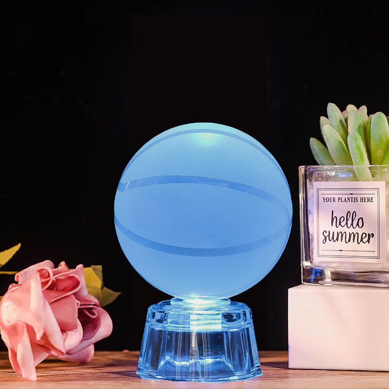 水晶篮球星摆件立体男生日礼物送女生朋友发光纪念模型 六厘米篮球