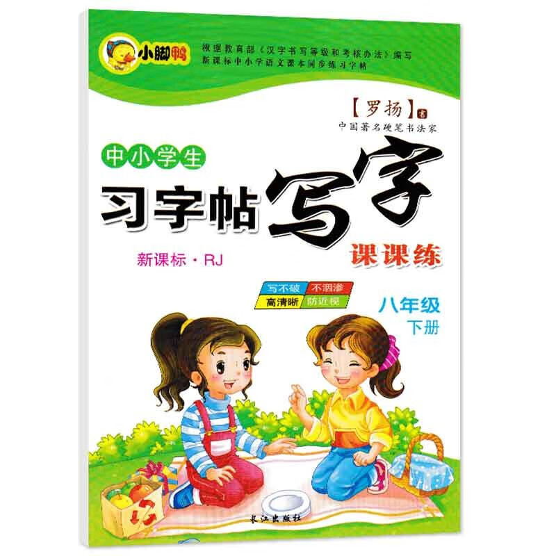 中小学生新课程标准人教版上册下册 下学期 写字课课 练字帖 罗扬楷书习字帖练字本 八年级下册
