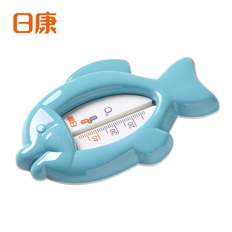 日康(rikang)婴儿水温计宝宝洗澡测水温表新生儿家用高精度两用温度计 RK-3642小鱼水温计蓝色
