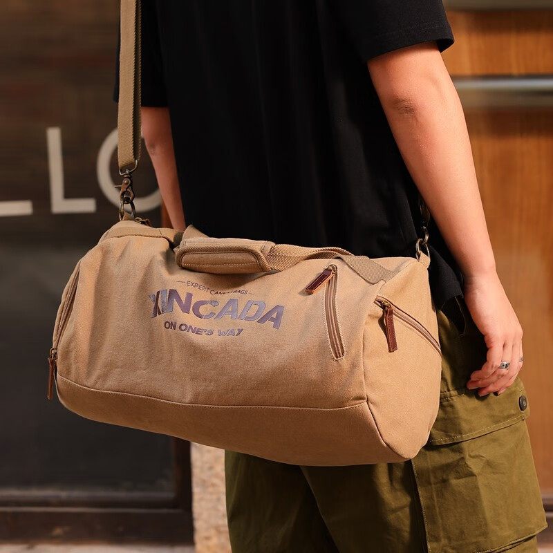 新潮代旅行包男大容量干湿分离健身包单肩训练运动斜挎包游泳手提行李包 蓝黑色【独立鞋仓】