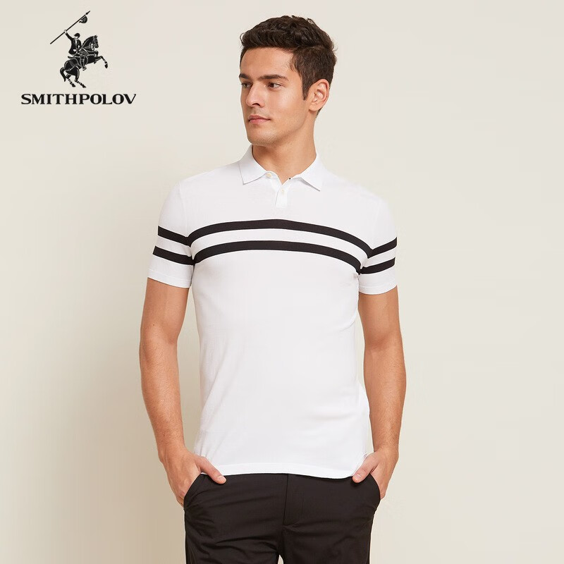 斯密特保罗(smithpolov)【舒适透气】夏款时尚休闲翻领短袖polo衫男