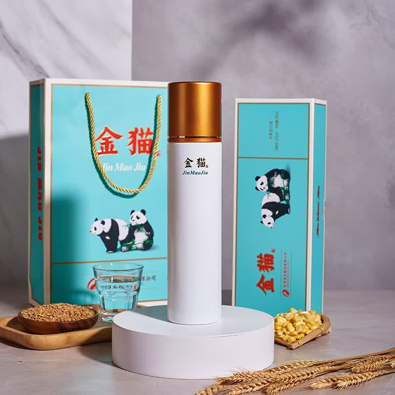 舍得酒业52度舍得金猫礼盒装浓香型高度白酒送礼 52度 500mL 2瓶 （送一个礼品袋）