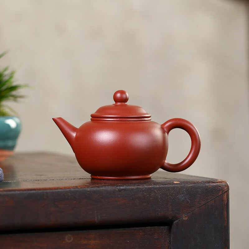 夏茗堂(xiamingtang)杜成平紫砂壶宜兴手工茶具原矿朱泥大红袍水平壶