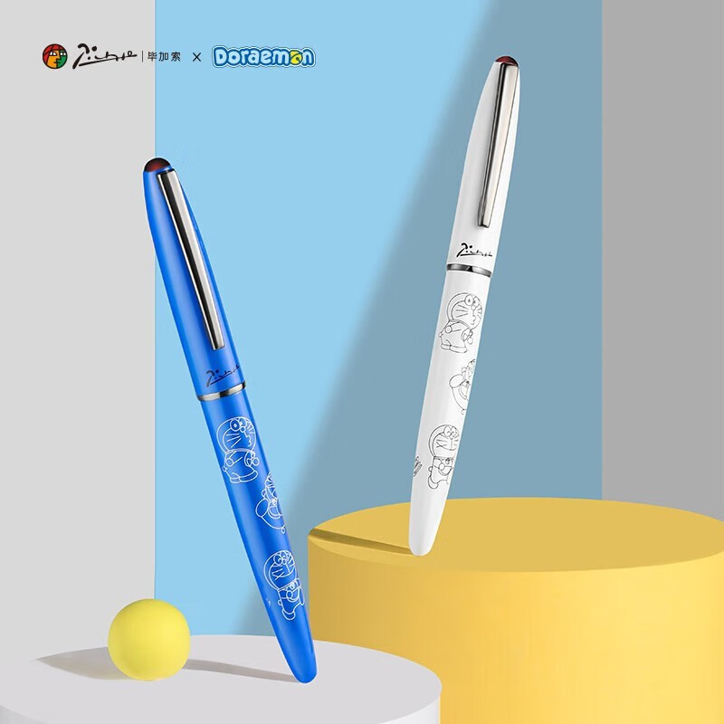 毕加索（pimio）钢笔730哆啦A梦机器猫经典系列钢笔男女学生练字墨水笔生日节日送礼礼品钢笔可刻字 毕加索730哆啦A梦钢笔套装【经典白】