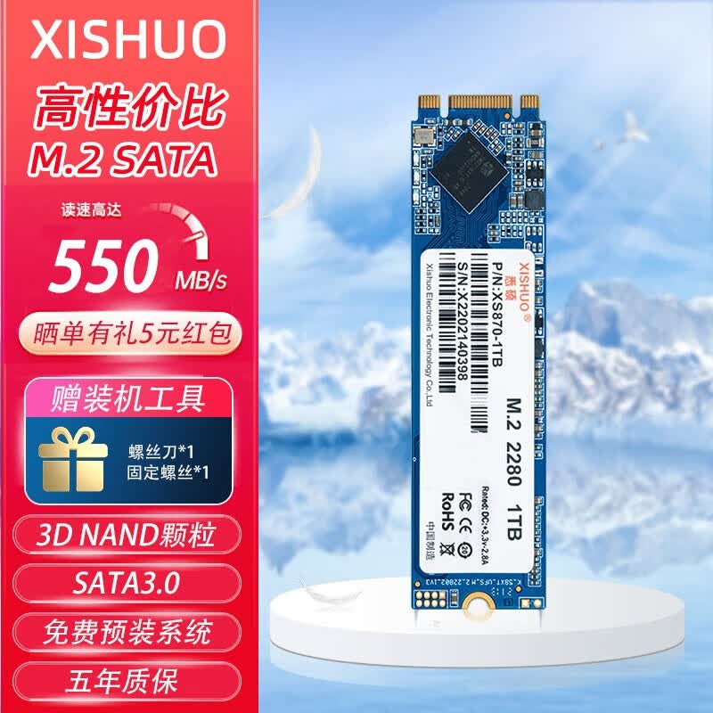 悉硕(XISHUO)1TB  M.2 SATA协议 2280 NGFF SSD固态硬盘台式笔记本通用 256GB【人气优选】使用感如何?