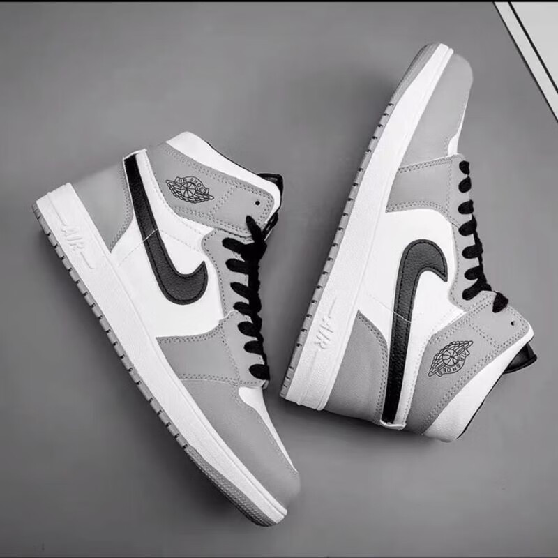 眯【莆田男鞋】男鞋新款aj·男鞋空军一号鞋子男篮球鞋情侣款大 灰色