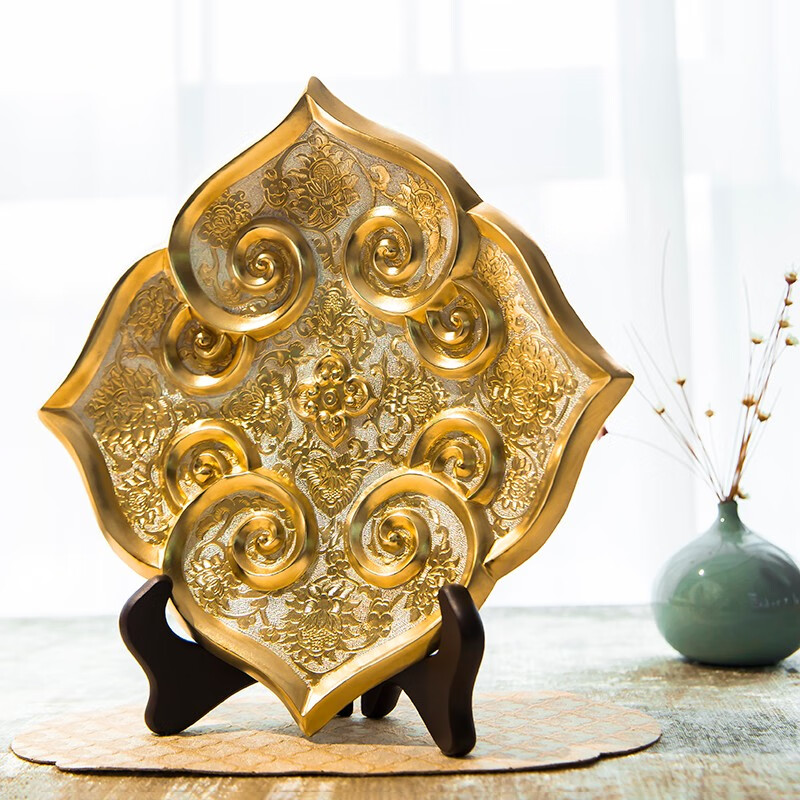 银阔 蟠龙工艺 高档礼品 收藏品 金银器 足银摆件 摆件  富贵如意盘