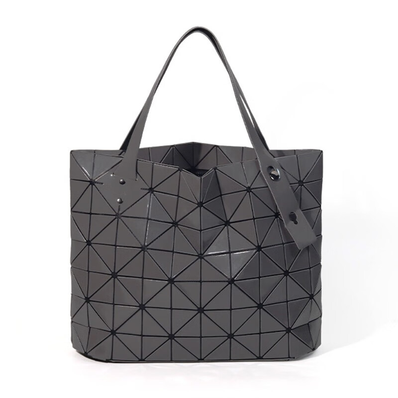 莫尔克(merkel)摇滚包7×10女士菱格大容量手提单肩包通勤托特包 深灰