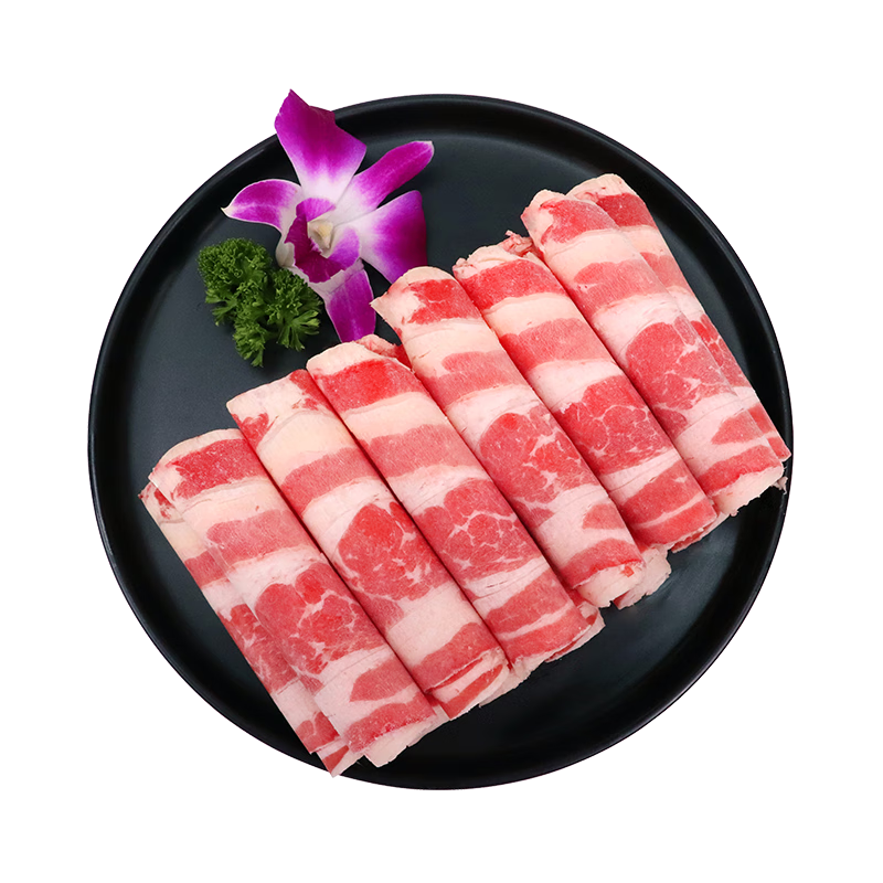 湘明有絮 新鲜雪花肥牛卷5斤牛肉卷火锅食材配菜冷冻牛肉片商用 400g