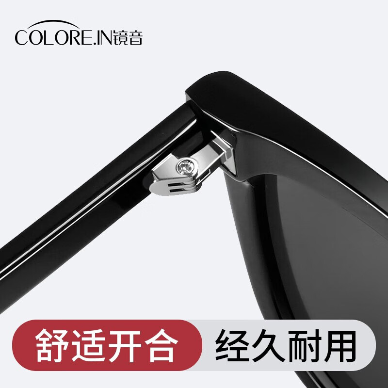 colore.in GM近视墨镜男款可配有度数偏光墨镜防晒开车专用户外太阳眼镜女 23303 左右眼度数定制1.60超薄(0-600度)